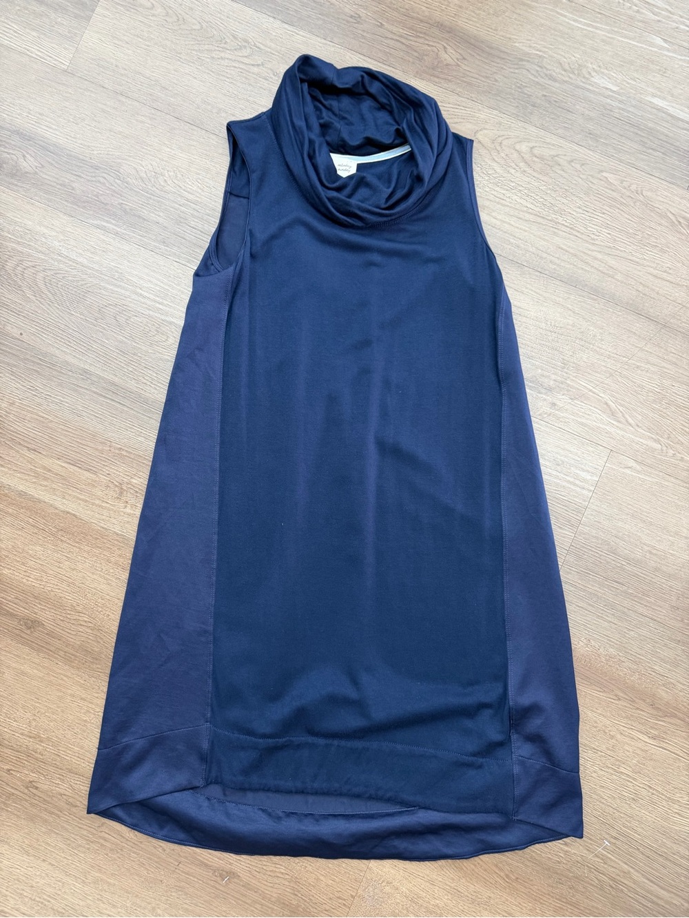 Anthropologie Sleeveless Navy Cowl Neck Shift Dress by Saturday Sunday Sz XS
